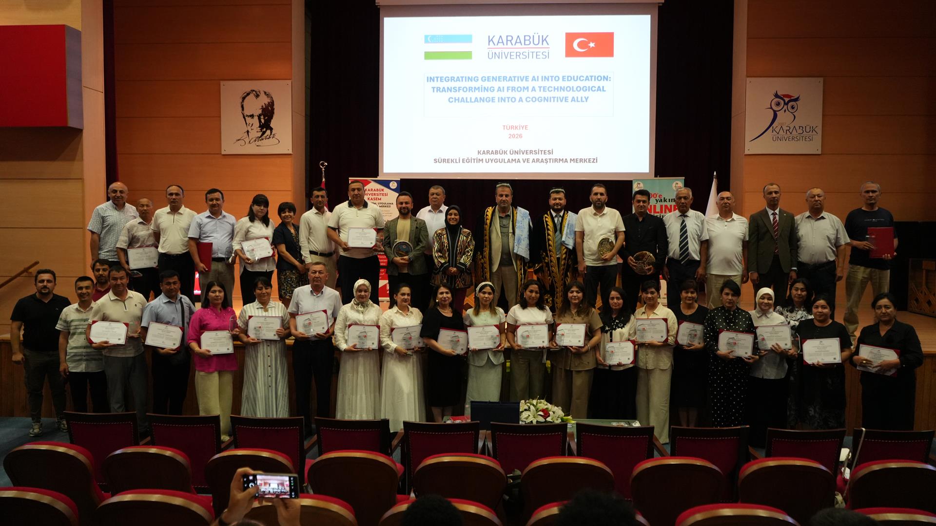 Karabük Üniversitesinde Özbek Akademisyenlere Yapay Zekâ Eğitimi Sertifikaları Verildi